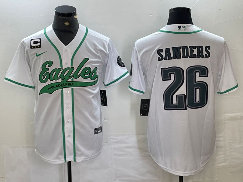 Men Philadelphia Eagles 26 Barkley White 2024 Nike Co branded NFL Jersey style 4